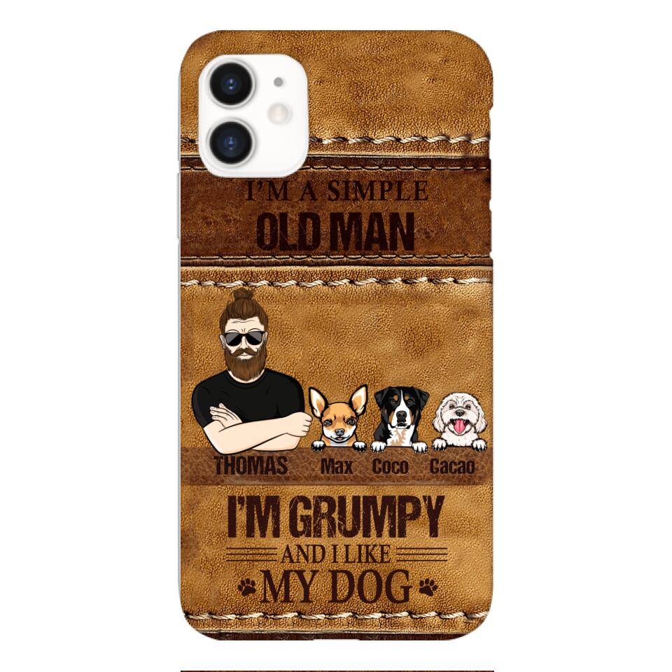 Personalized Grumpy Old Man Loves Dogs Phone Case Printed 22FEB-HC24