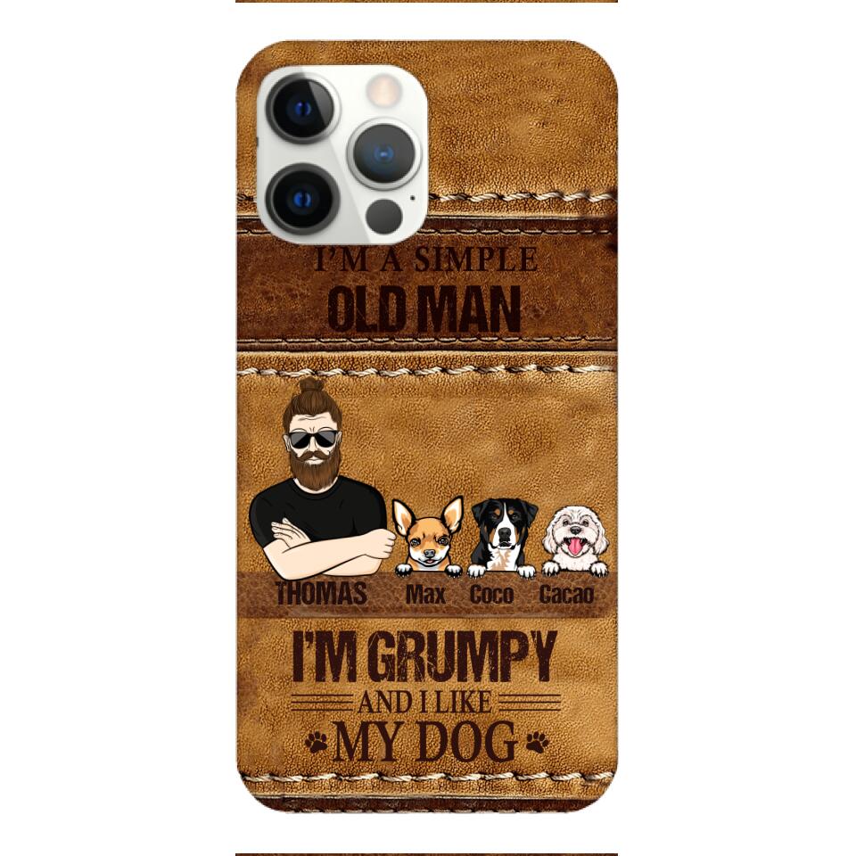 Personalized Grumpy Old Man Loves Dogs Phone Case Printed 22FEB-HC24