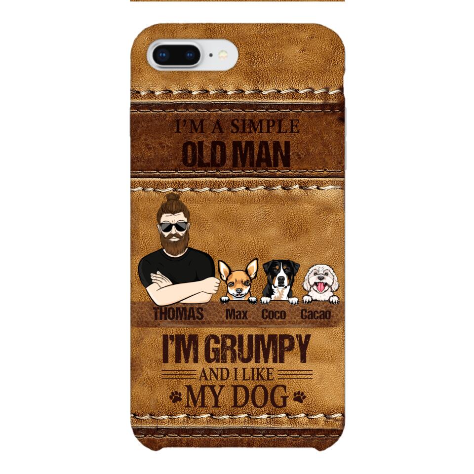 Personalized Grumpy Old Man Loves Dogs Phone Case Printed 22FEB-HC24