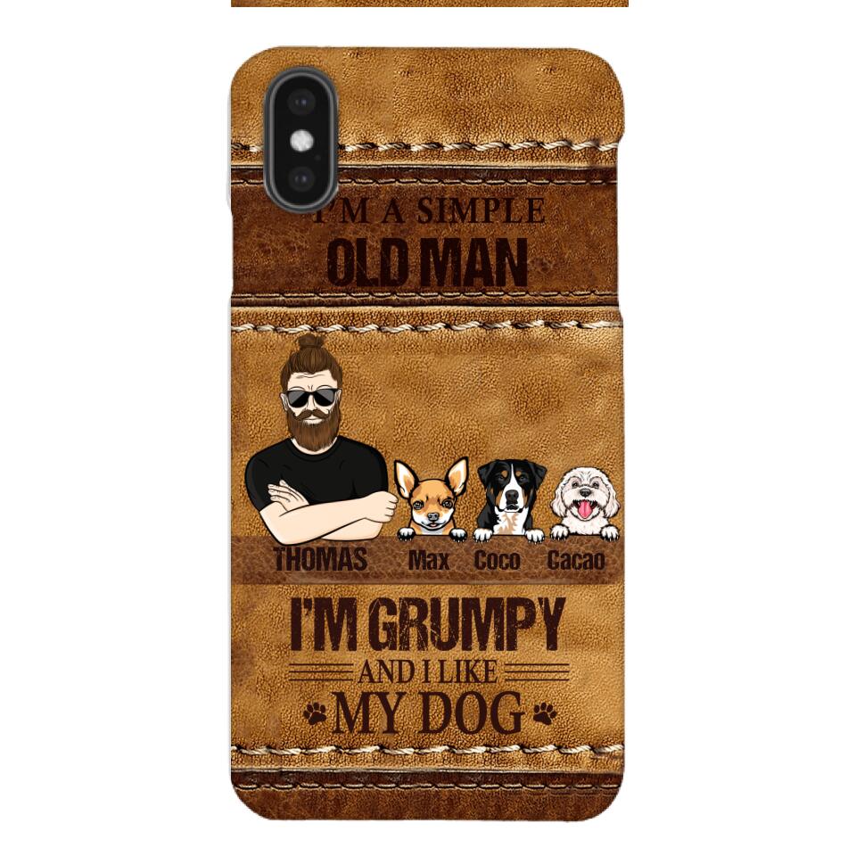 Personalized Grumpy Old Man Loves Dogs Phone Case Printed 22FEB-HC24
