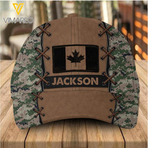 Personalized Canadian Veteran/ Soldier Multi-camo Peaked Cap 22FEB-DT24