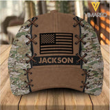 Personalized US Veteran/ Soldier Multi-camo Peaked Cap 22FEB-DT24
