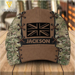 Personalized British Veteran/ Soldier Multi-camo Peaked Cap 22FEB-DT24