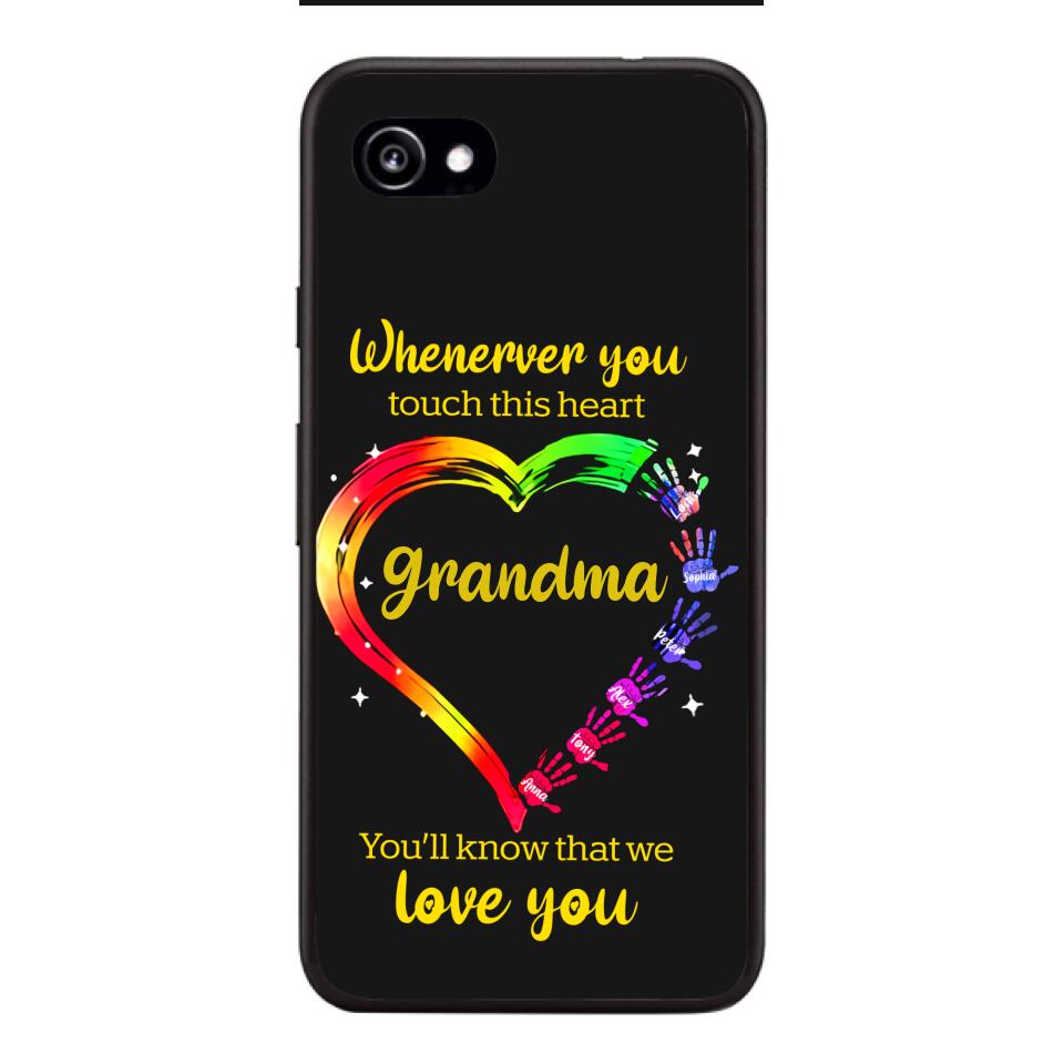 PERSONALIZED WHENEVER YOU TOUCH THIS HEART YOU'LL KNOW THAT WE LOVE YOU PHONECASE QTHC2502