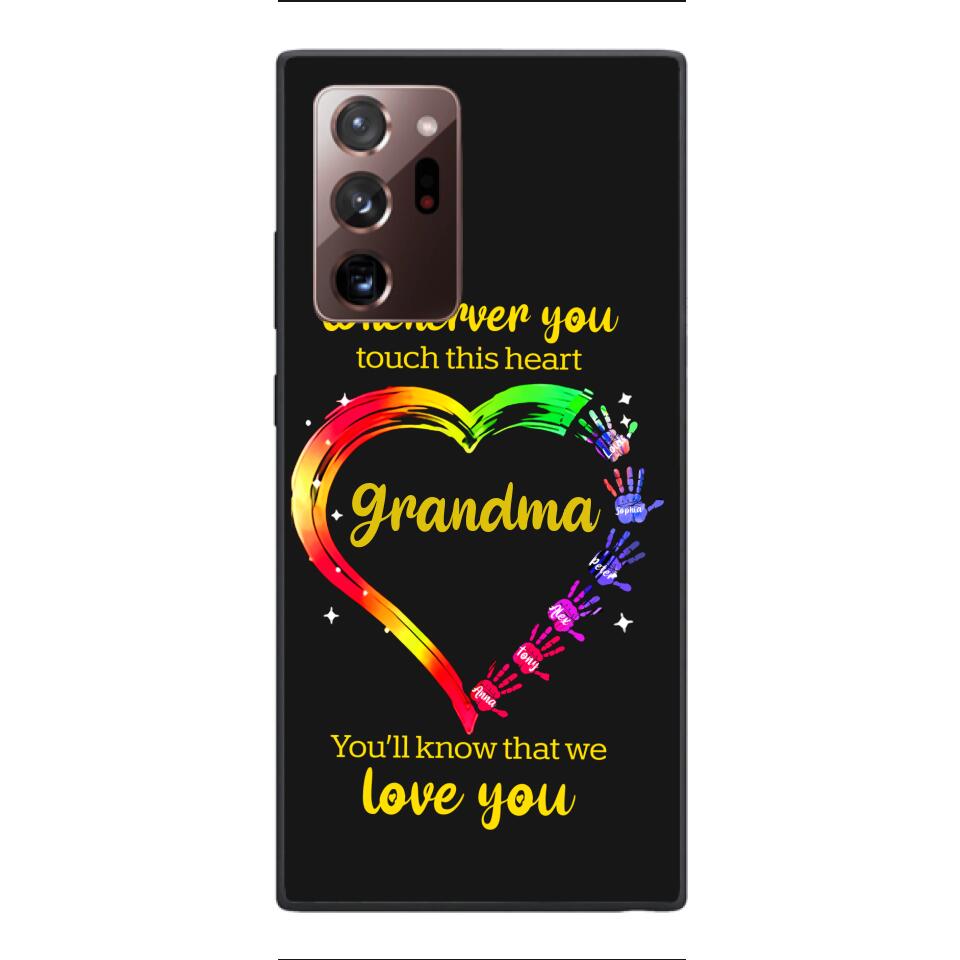 PERSONALIZED WHENEVER YOU TOUCH THIS HEART YOU'LL KNOW THAT WE LOVE YOU PHONECASE QTHC2502