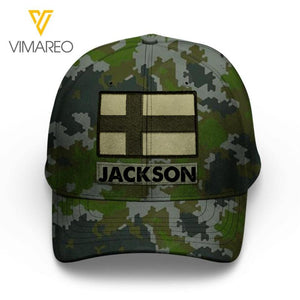 Personalized Finland Soldier/Veterans Camo Peaked Cap 22FEB-LN26