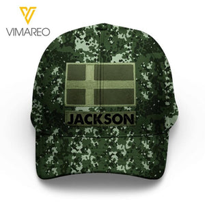 Personalized Denmark Soldier/Veterans Camo Peaked Cap 22FEB-LN26