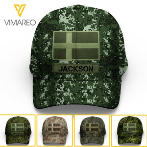Personalized Denmark Soldier/Veterans Camo Peaked Cap 22FEB-LN26