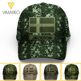 Personalized Denmark Soldier/Veterans Camo Peaked Cap 22FEB-LN26