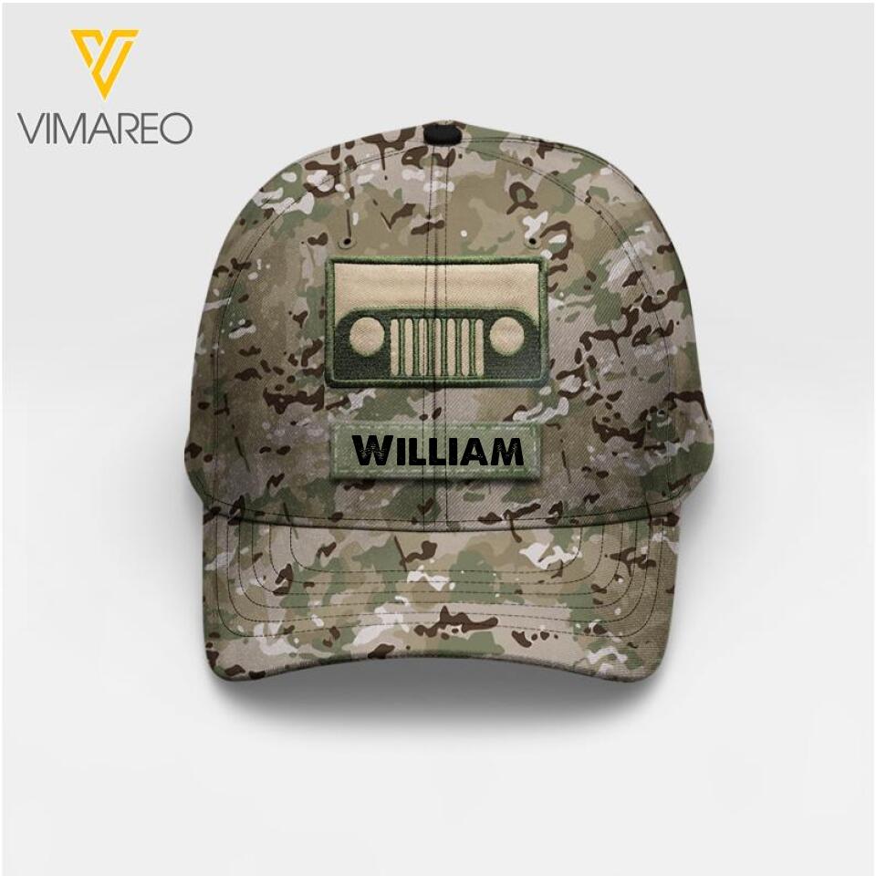 Personalized Jeep Camo Peaked Cap 22MAR-HC02