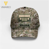 Personalized Jeep Camo Peaked Cap 22MAR-HC02