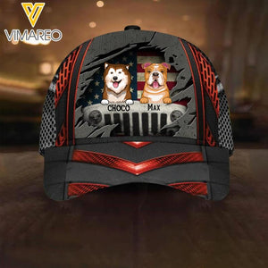 PERSONALIZED DOG JEEP PEAKED CAP MTTN0203