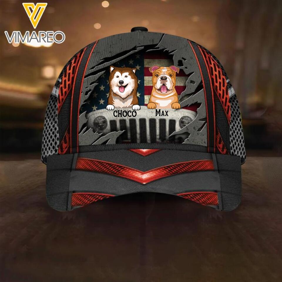 PERSONALIZED DOG JEEP PEAKED CAP MTTN0203