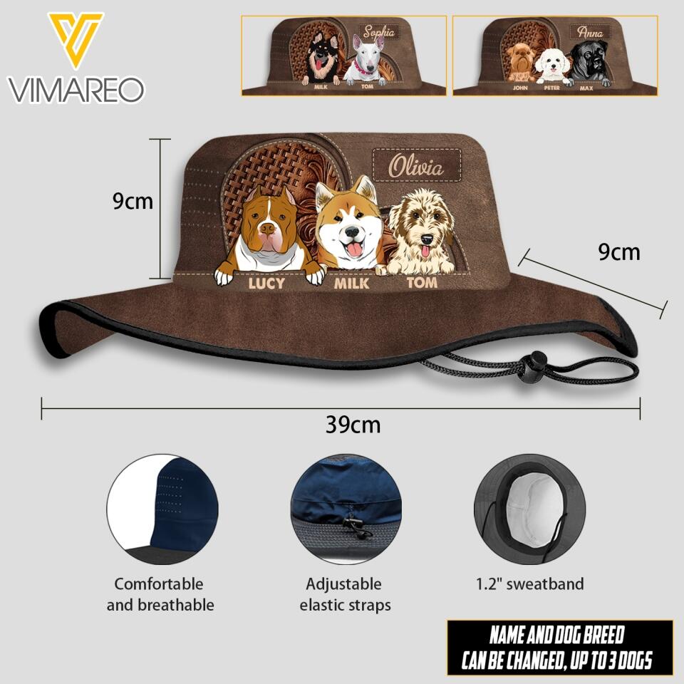 Personalized Dog Lover Boonie Hat Printed 22MAR-MQ02