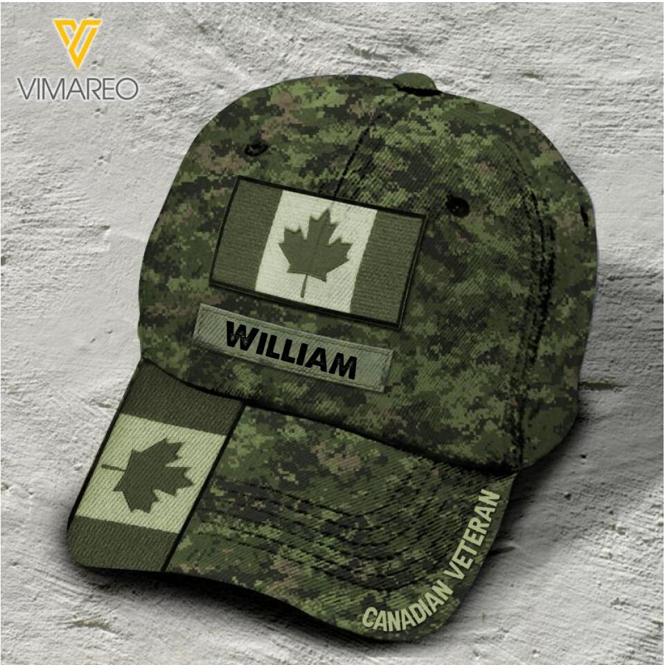 Personalized Canadian Soldier/Veterans Camo Peaked Cap 22MAR-LN03