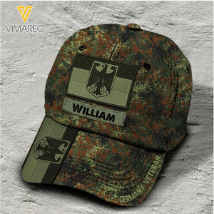 Personalized German Soldier/Veterans Camo Peaked Cap 22MAR-LN03