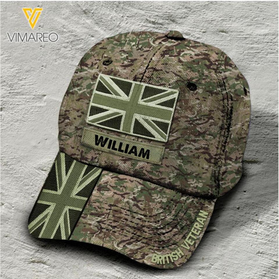 Personalized British Soldier/Veterans Camo Peaked Cap 22MAR-LN03