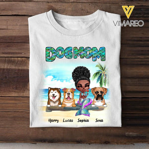 Personalized Dog Mom Mermaid Tshirt Printed 22MAR-HC04