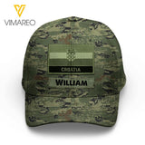 Personalized Croatian Soldier/Veterans Camo Peaked Cap 22MAR-LN04