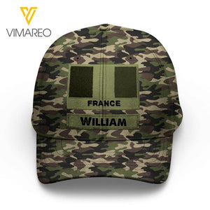 Personalized French Soldier/Veterans Camo Peaked Cap 22MAR-LN04