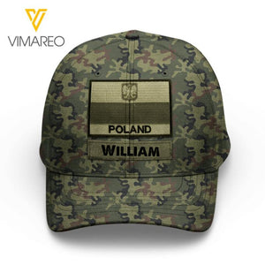 Personalized Polish Soldier/Veterans Camo Peaked Cap 22MAR-LN04