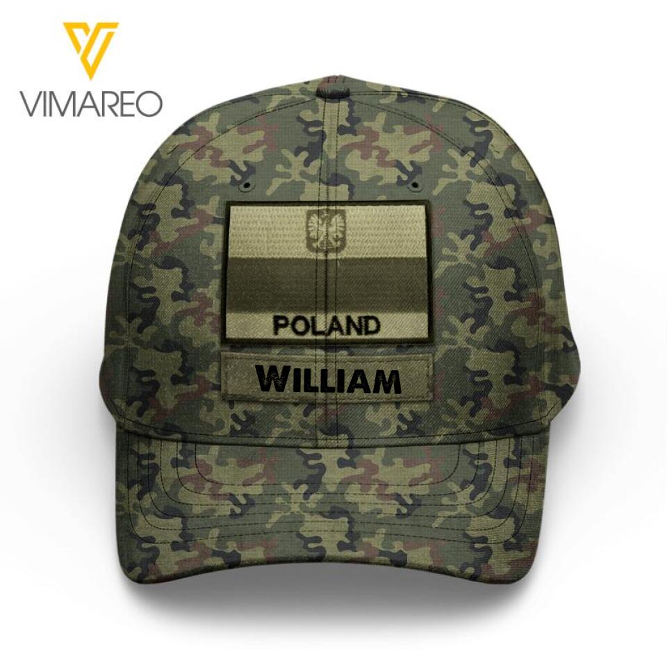 Personalized Polish Soldier/Veterans Camo Peaked Cap 22MAR-LN04