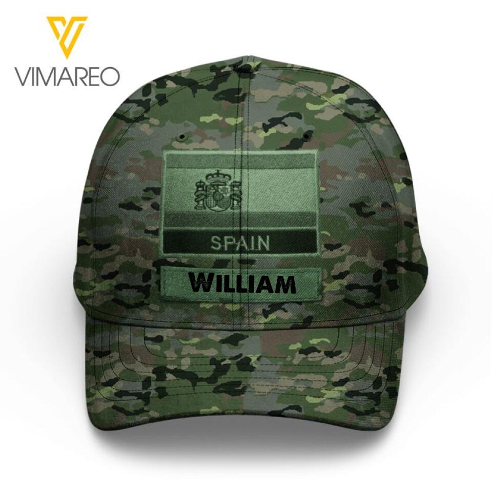 Personalized Spanish Soldier/Veterans Camo Peaked Cap 22MAR-LN04