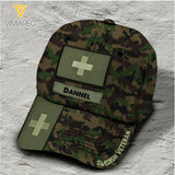 Personalized Swiss Soldier/Veterans Camo Peaked Cap 22MAR-LN07