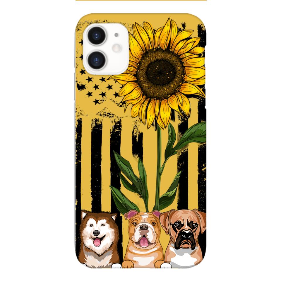 Personalized Dog Sunflower Phone Case Printed 22MAR-MQ08