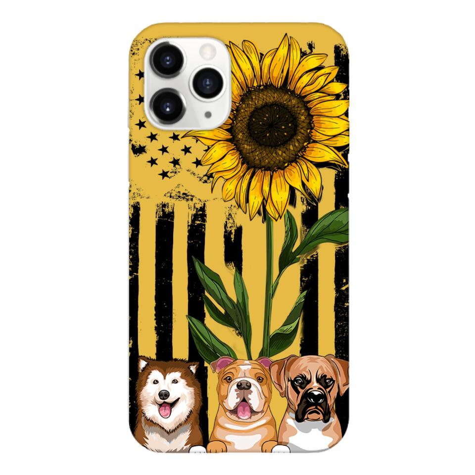Personalized Dog Sunflower Phone Case Printed 22MAR-MQ08