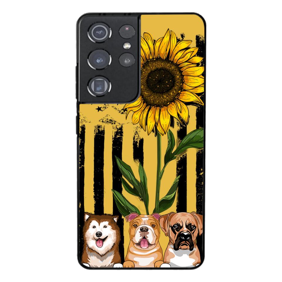 Personalized Dog Sunflower Phone Case Printed 22MAR-MQ08