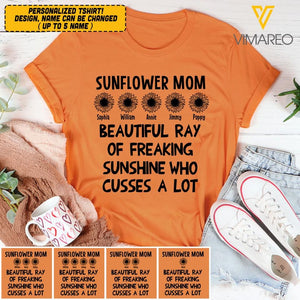 Personalized Sunflower Mom Tshirt Printed 22MAR-HQ08