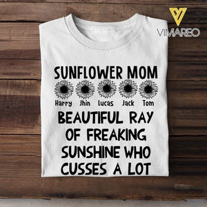 Personalized Sunflower Mom Tshirt Printed 22MAR-HQ08