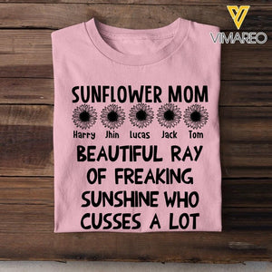 Personalized Sunflower Mom Tshirt Printed 22MAR-HQ08