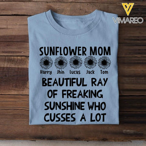Personalized Sunflower Mom Tshirt Printed 22MAR-HQ08
