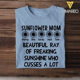 Personalized Sunflower Mom Tshirt Printed 22MAR-HQ08