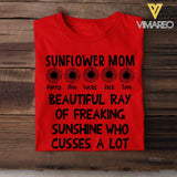 Personalized Sunflower Mom Tshirt Printed 22MAR-HQ08