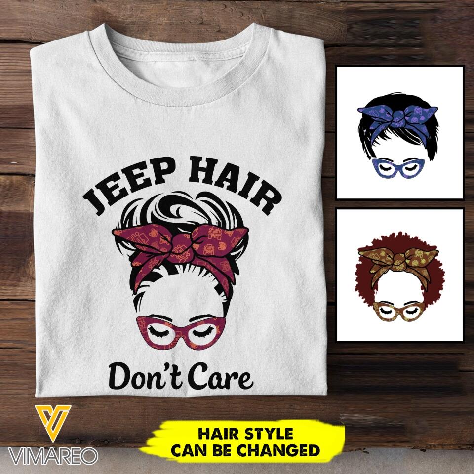 PERSONALIZED JEEP HAIR DON'T CARE TSHIRT QTHC0903