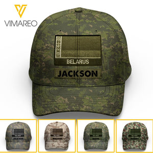 Personalized Belarus Soldier Camo Peaked Cap Printed 22MAR-LN09