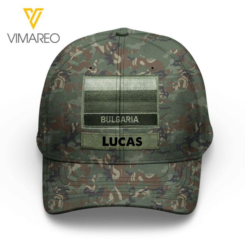 Personalized Bulgarian Soldier Camo Peaked Cap Printed 22MAR-LN09