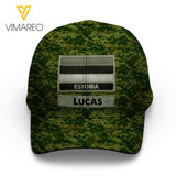 Personalized Estonian Soldier Camo Peaked Cap Printed 22MAR-LN09