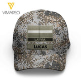 Personalized Latvian Soldier Camo Peaked Cap Printed 22MAR-LN09