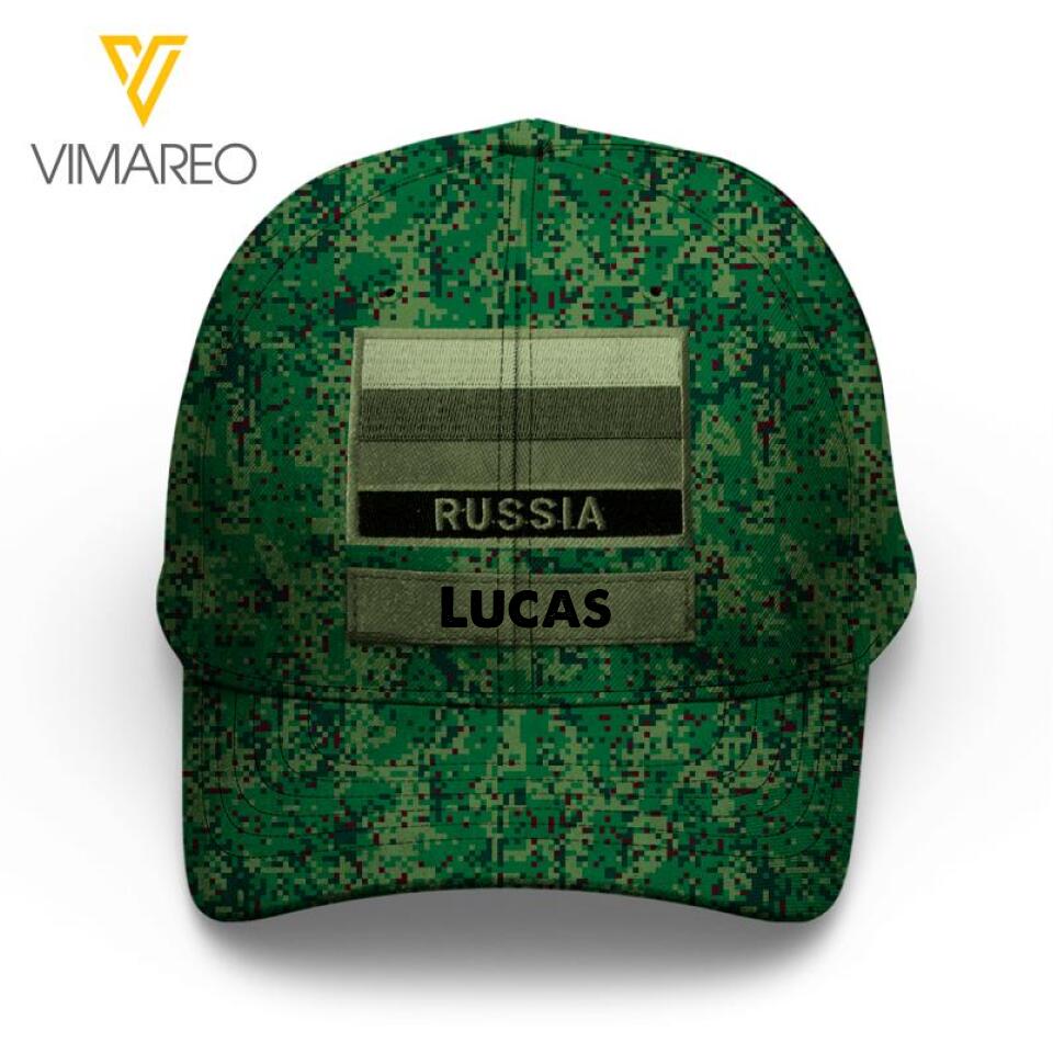 Personalized Russian Soldier Camo Peaked Cap Printed 22MAR-LN09