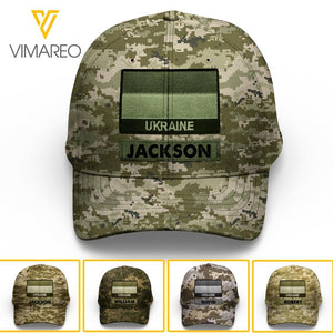 Personalized Ukraine Soldier Camo Peaked Cap Printed 22MAR-LN09