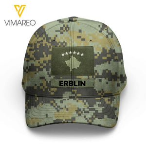 Personalized Kosovo Camo Peaked Cap Printed 22MAR-LN11