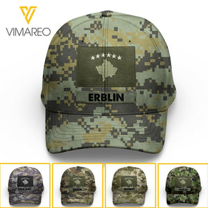 Personalized Kosovo Camo Peaked Cap Printed 22MAR-LN11