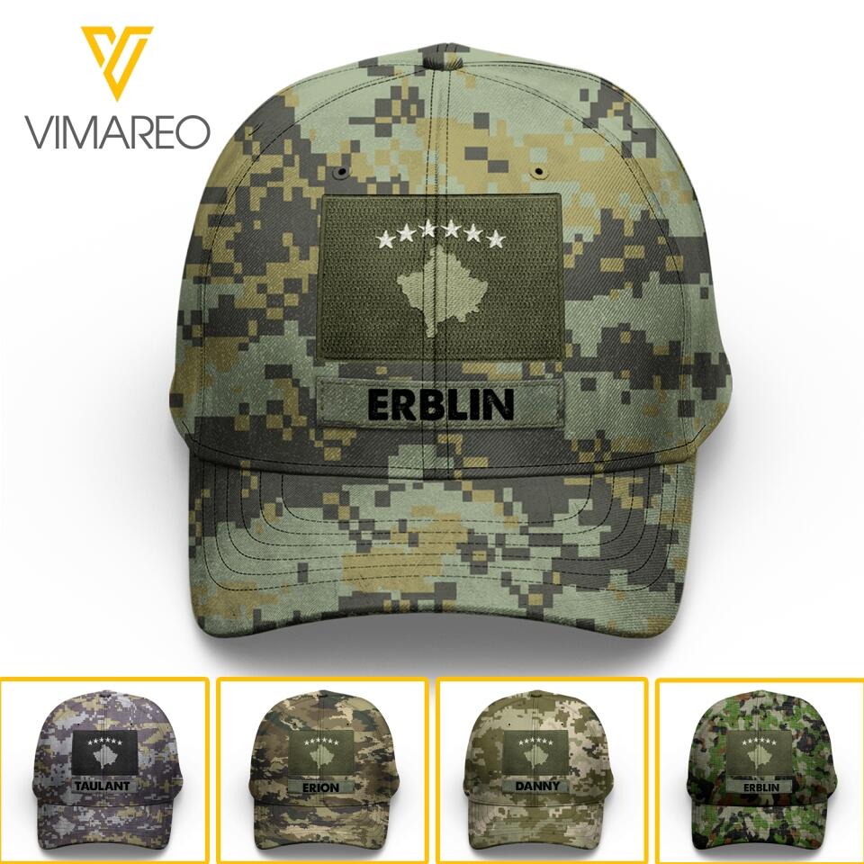 Personalized Kosovo Camo Peaked Cap Printed 22MAR-LN11