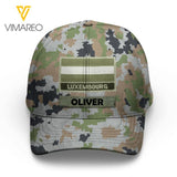 Personalized Luxembourg Camo Peaked Cap Printed 22MAR-LN11
