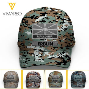 Personalized North Macedonia Camo Peaked Cap Printed 22MAR-LN11