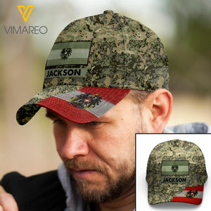 Personalized Austrian Soldier Camo Peaked Cap Printed 22MAR-LN11